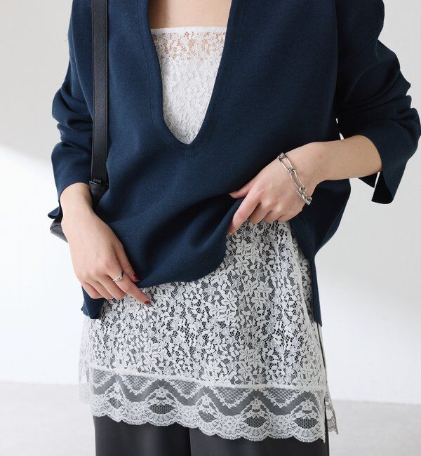  「《着映えアイテム》スカラップレースキャミソール」|シャツ・ブラウス|