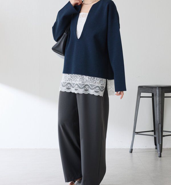  「《着映えアイテム》スカラップレースキャミソール」|シャツ・ブラウス|