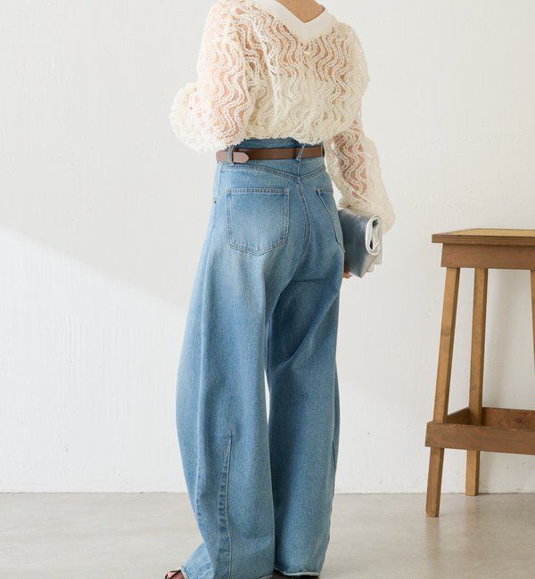  「《1枚で着映える》ギャザー切替シャツカーディガン」|シャツ・ブラウス|