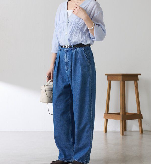  「《1枚で着映える》ギャザー切替シャツカーディガン」|シャツ・ブラウス|