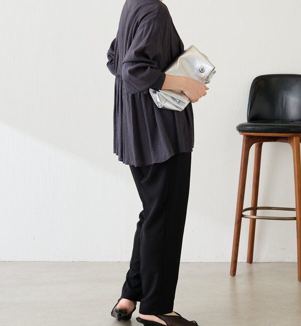  「《1枚で着映える》ギャザー切替シャツカーディガン」|シャツ・ブラウス|