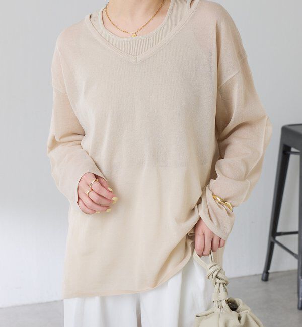  「レイヤードVネックニット」|ニット・セーター|
