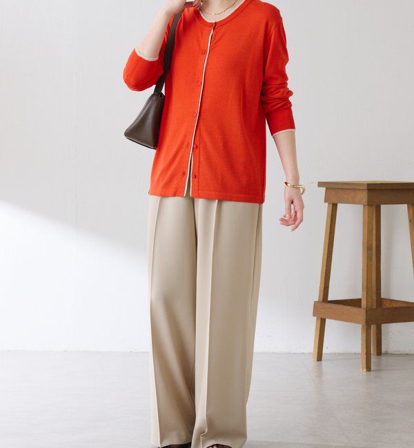  「レイヤード風クルーネックカーディガン」|ニット・セーター|