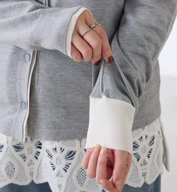  「レイヤード風クルーネックカーディガン」|ニット・セーター|