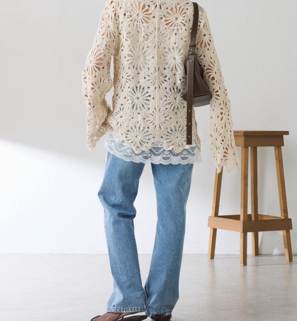  「フラワー柄クロシェニット」|ニット・セーター|