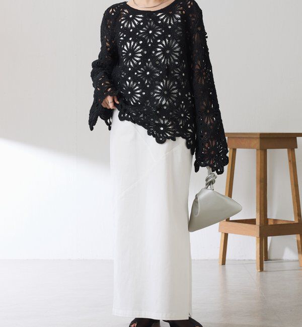  「フラワー柄クロシェニット」|ニット・セーター|