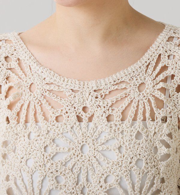  「フラワー柄クロシェニット」|ニット・セーター|