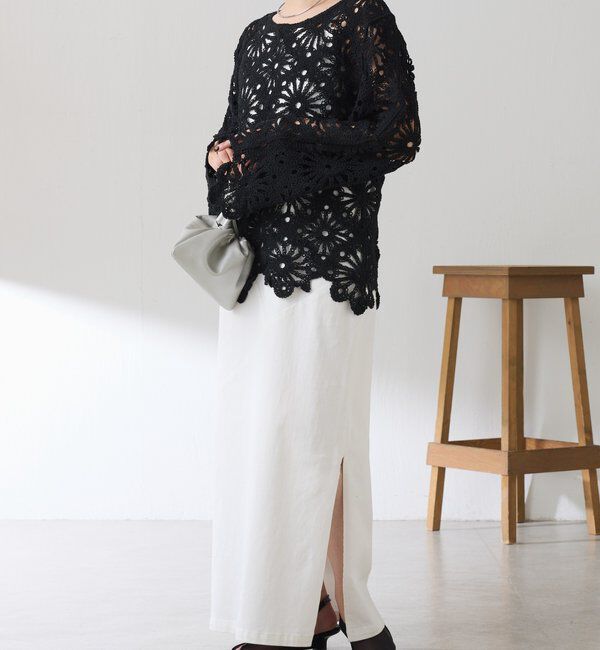  「フラワー柄クロシェニット」|ニット・セーター|