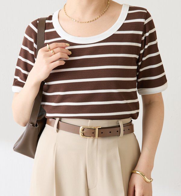  「サーマルボーダーハーフスリーブ」|Tシャツ・カットソー|