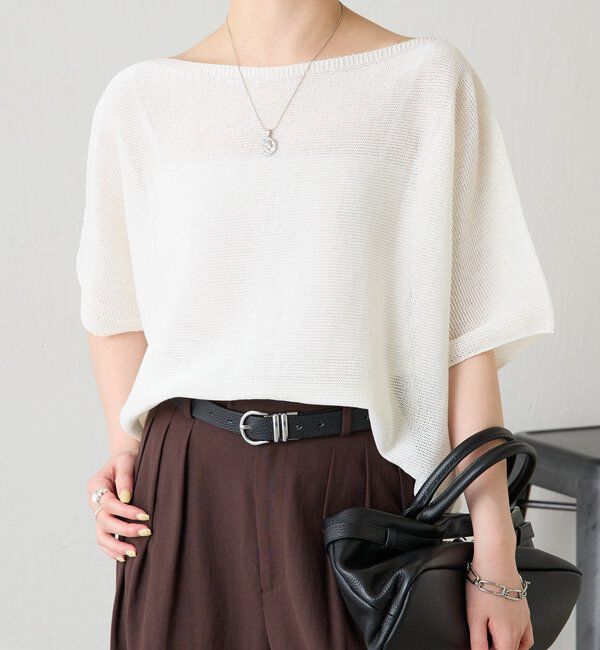  「シャーリーカーンハーフスリーブニット」|ニット・セーター|アイボリー