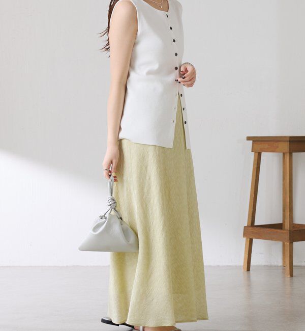  「ドライコットンノースリーブニット」|ニット・セーター|