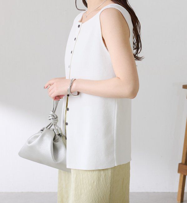  「ドライコットンノースリーブニット」|ニット・セーター|