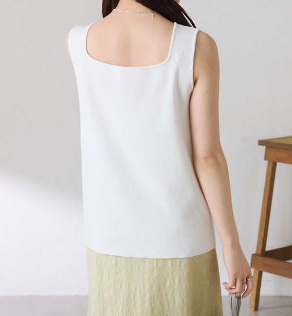  「ドライコットンノースリーブニット」|ニット・セーター|