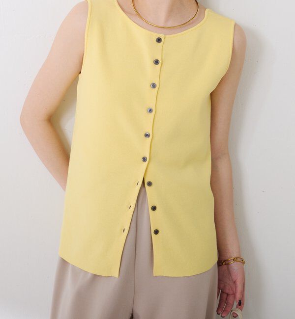  「ドライコットンノースリーブニット」|ニット・セーター|