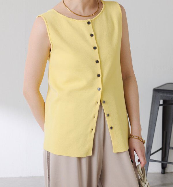  「ドライコットンノースリーブニット」|ニット・セーター|