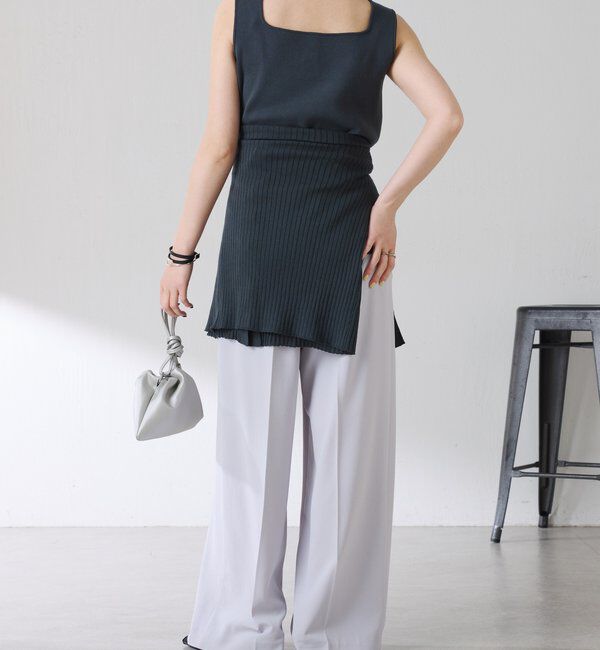  「ドライコットンノースリーブニット」|ニット・セーター|