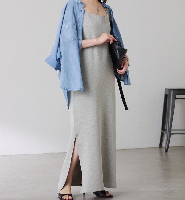  「ミラノリブニットワンピース」|ワンピース|グレー