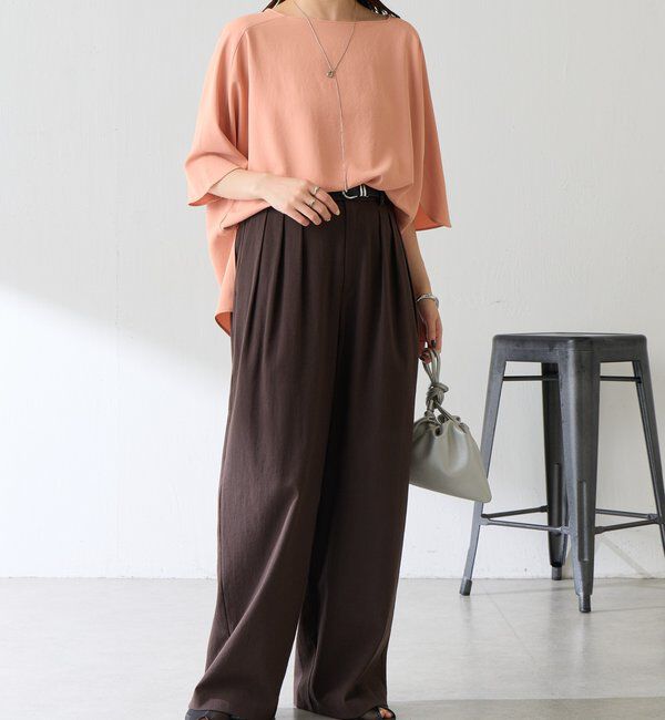  「《体型カバーに◎》ジャージスクエアブラウス」|シャツ・ブラウス|