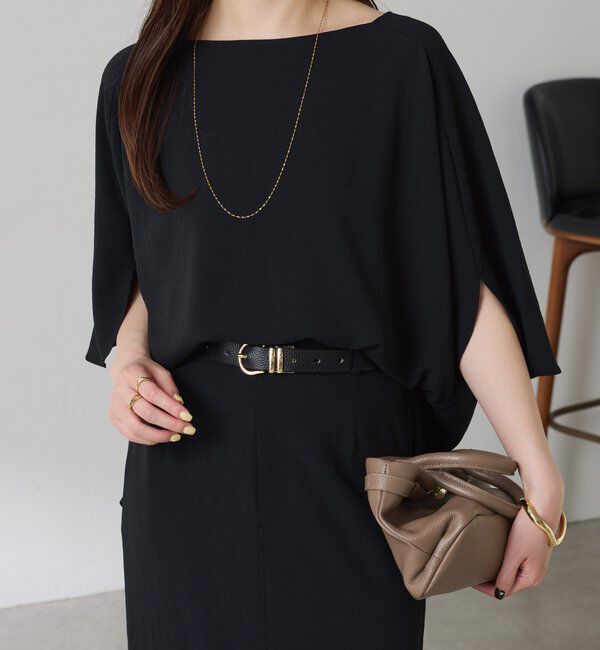  「《体型カバーに◎》ジャージスクエアブラウス」|シャツ・ブラウス|