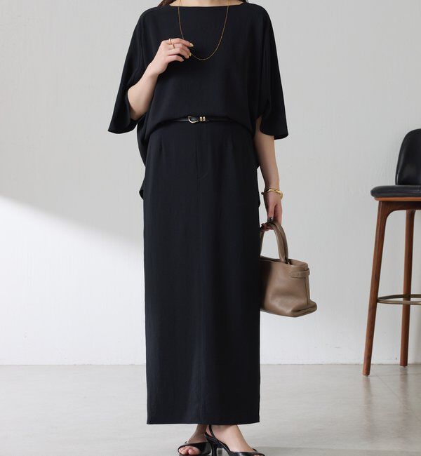  「《体型カバーに◎》ジャージスクエアブラウス」|シャツ・ブラウス|