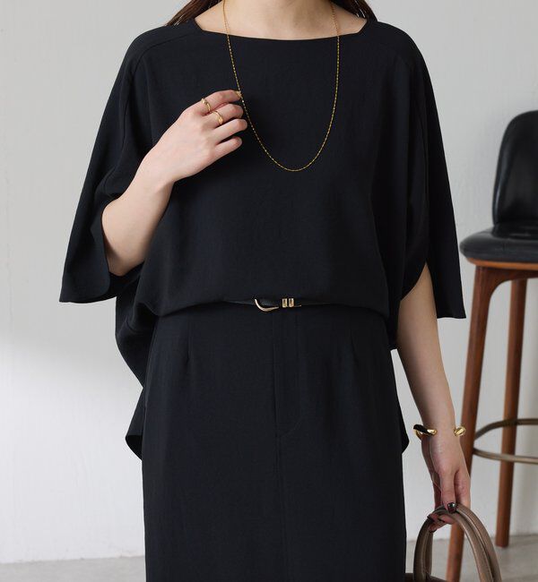  「《体型カバーに◎》ジャージスクエアブラウス」|シャツ・ブラウス|