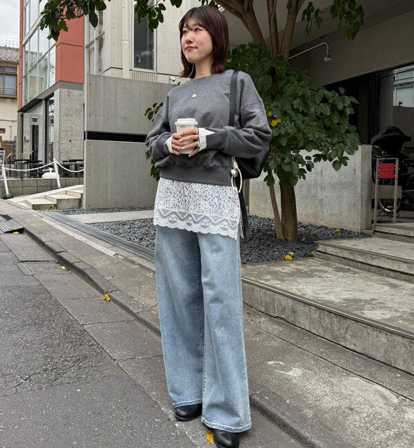  「【インフルエンサー@asamin企画】レイヤード風スウェット」|Tシャツ・カットソー|