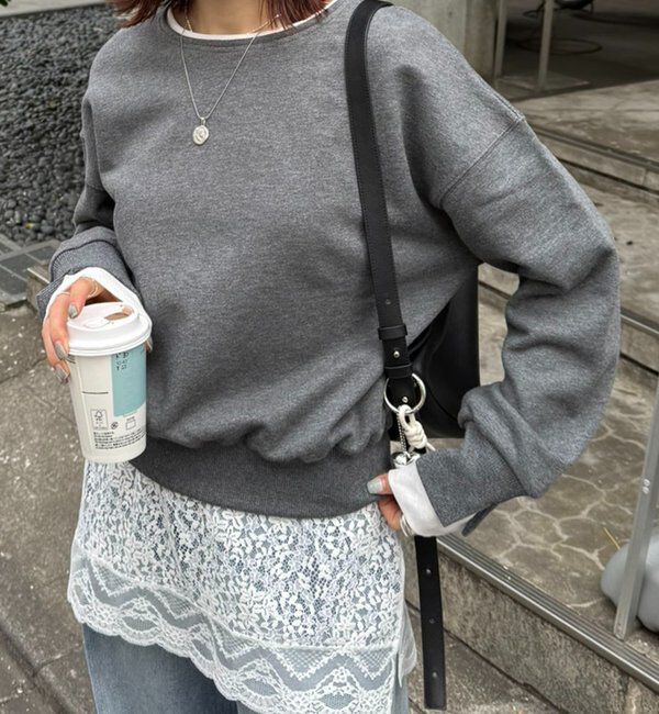  「【インフルエンサー@asamin企画】レイヤード風スウェット」|Tシャツ・カットソー|