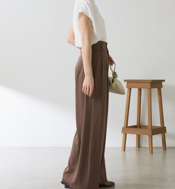  「《再入荷決定！SNSで人気》【Nuel/ヌエル】 2WAYハイウエストパンツ」|チノ|