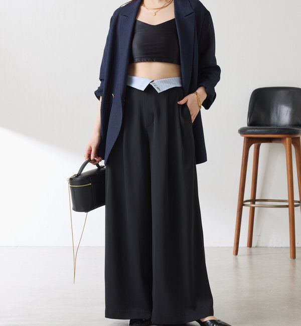  「《再入荷決定！SNSで人気》【Nuel/ヌエル】 2WAYハイウエストパンツ」|チノ|