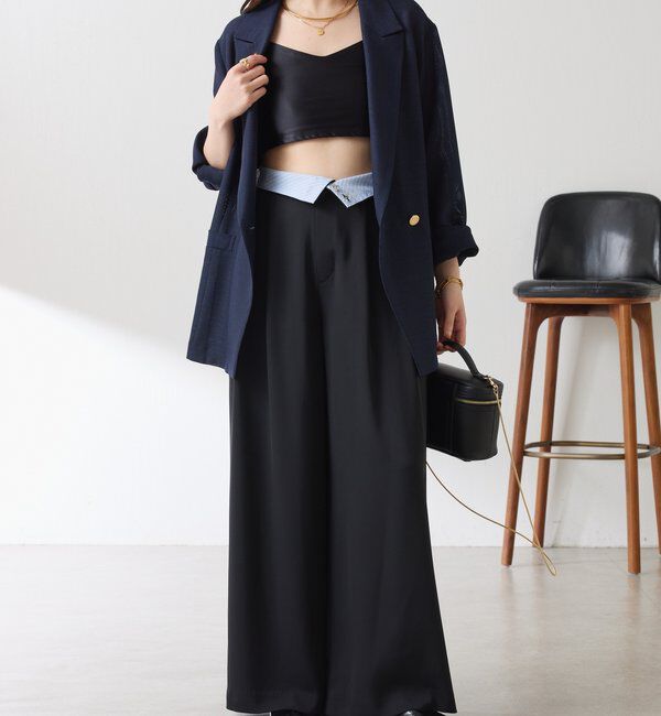  「《再入荷決定！SNSで人気》【Nuel/ヌエル】 2WAYハイウエストパンツ」|チノ|