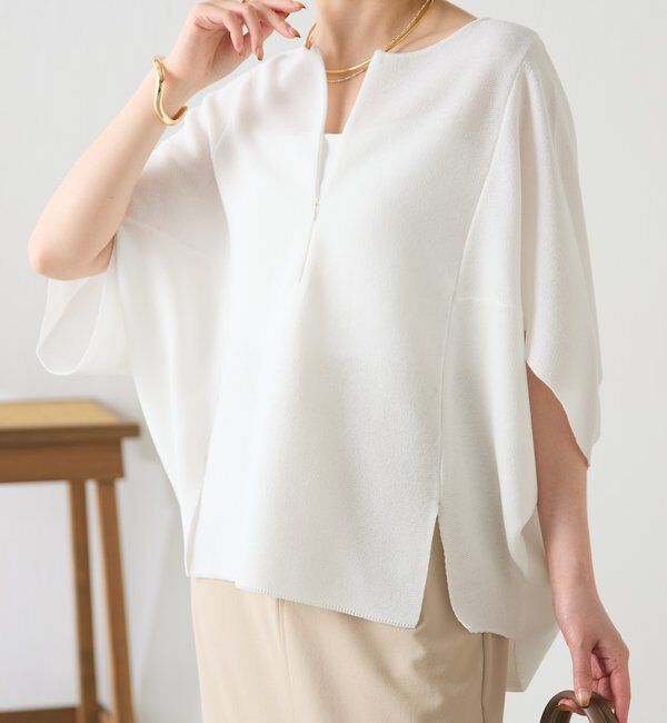  「ジップ変形ドルマンニット」|ニット・セーター|