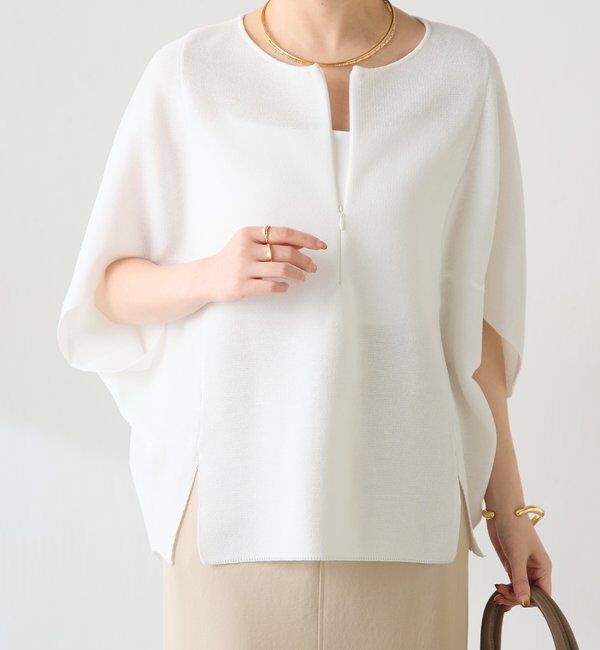  「ジップ変形ドルマンニット」|ニット・セーター|