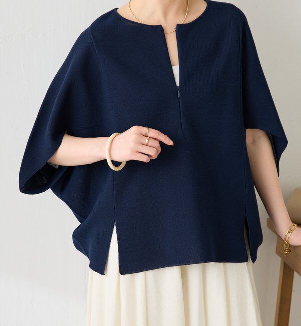  「ジップ変形ドルマンニット」|ニット・セーター|