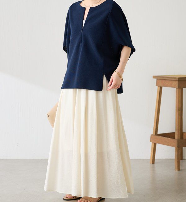  「ジップ変形ドルマンニット」|ニット・セーター|