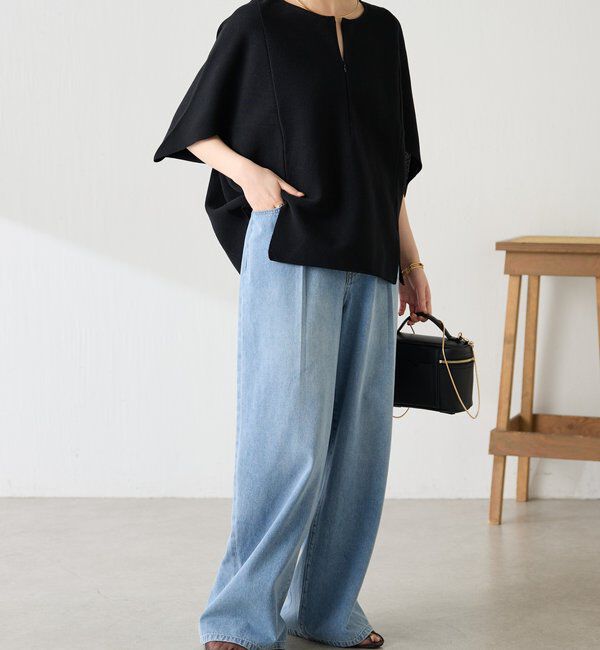  「ジップ変形ドルマンニット」|ニット・セーター|