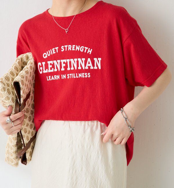  「カレッジ風ロゴTシャツ」|Tシャツ・カットソー|レッド