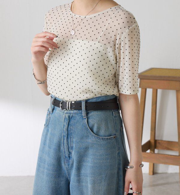  「【トレンドアイテム】シアードットチュールカットソー/アンサンブル」|Tシャツ・カットソー|