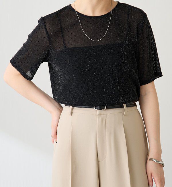  「【トレンドアイテム】シアードットチュールカットソー/アンサンブル」|Tシャツ・カットソー|