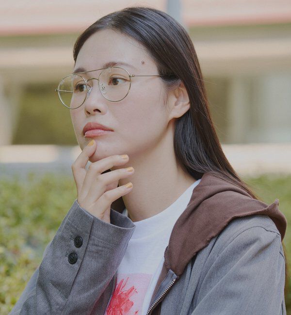  「【WHIMSIC/面長/逆三角形】ツーブリッジサングラス」|ピアス|