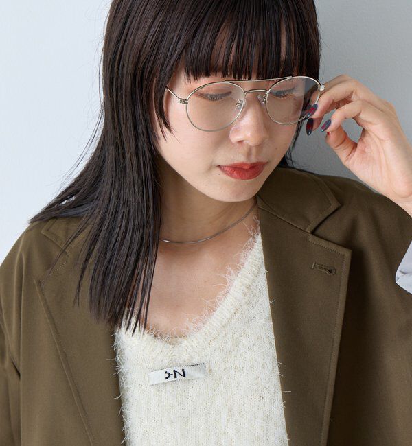  「【WHIMSIC/面長/逆三角形】ツーブリッジサングラス」|ピアス|