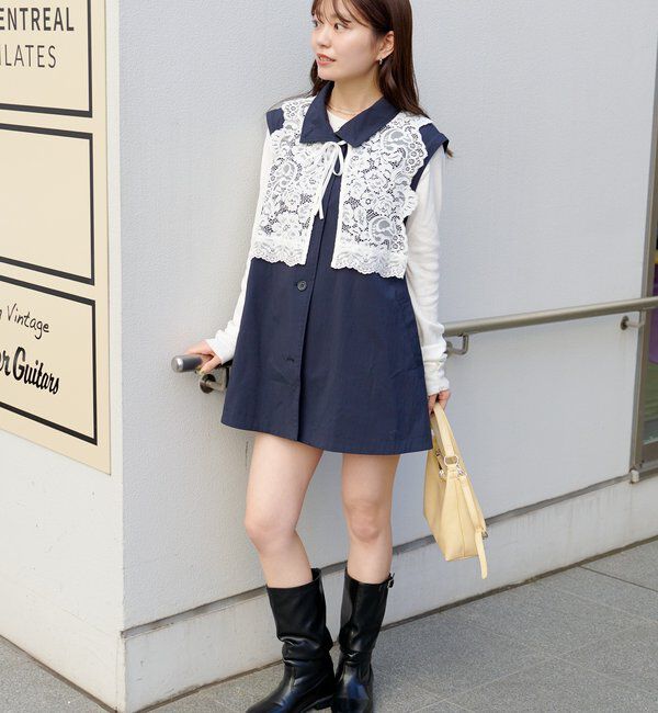  「レース付きフレアトレンチコート」|トレンチコート|