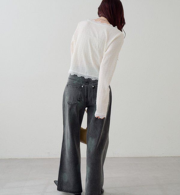  「レース切替カーディガン」|Tシャツ・カットソー|