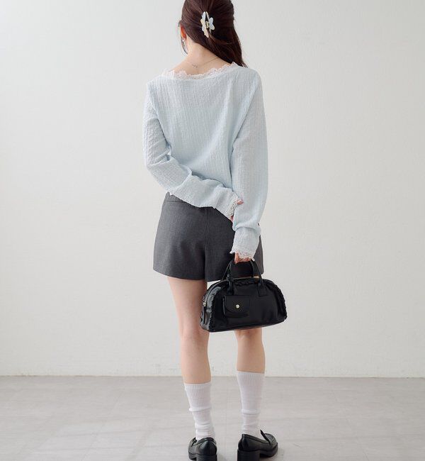  「レース切替カーディガン」|Tシャツ・カットソー|