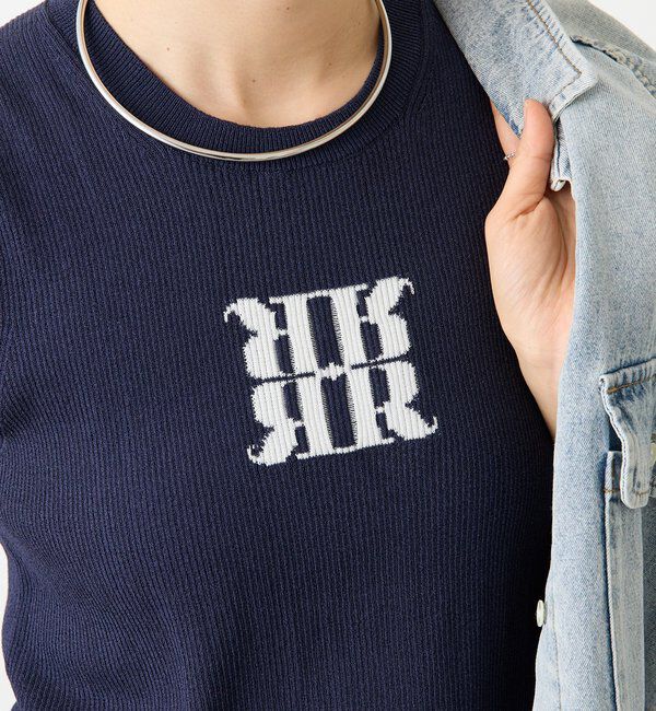  「【快適な着心地】ロゴタンクニット」|ニット・セーター|