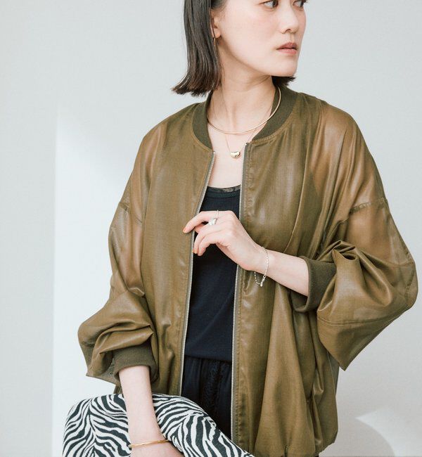  「予約【ほどよい抜け感】グロッシーシアーブルゾン」|ブルゾン・スタジャン|