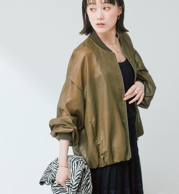  「予約【ほどよい抜け感】グロッシーシアーブルゾン」|ブルゾン・スタジャン|