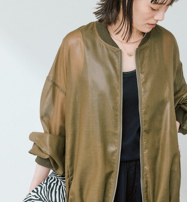  「予約【ほどよい抜け感】グロッシーシアーブルゾン」|ブルゾン・スタジャン|