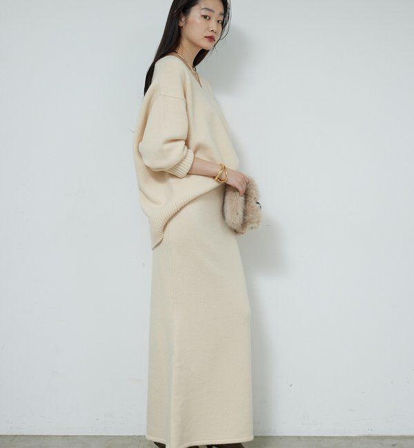  「【冬のお助けニット】メリノウールVニット」|ニット・セーター|