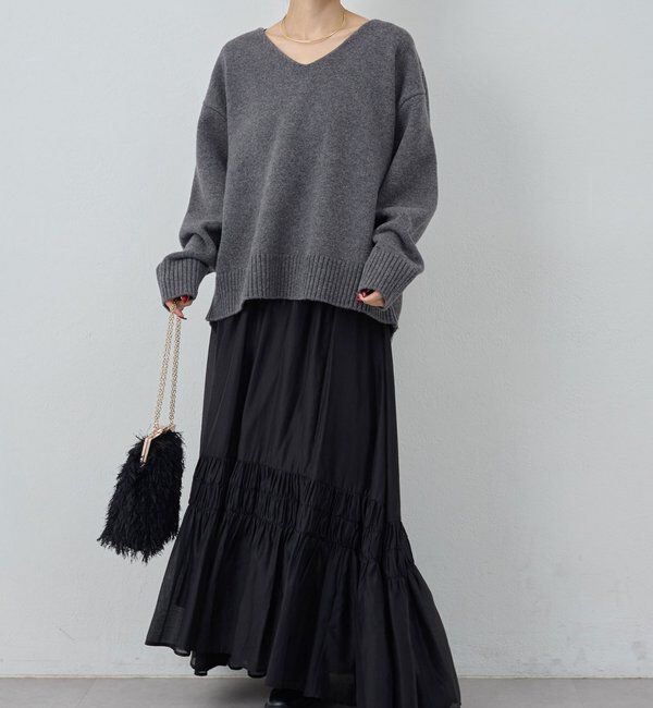  「【冬のお助けニット】メリノウールVニット」|ニット・セーター|