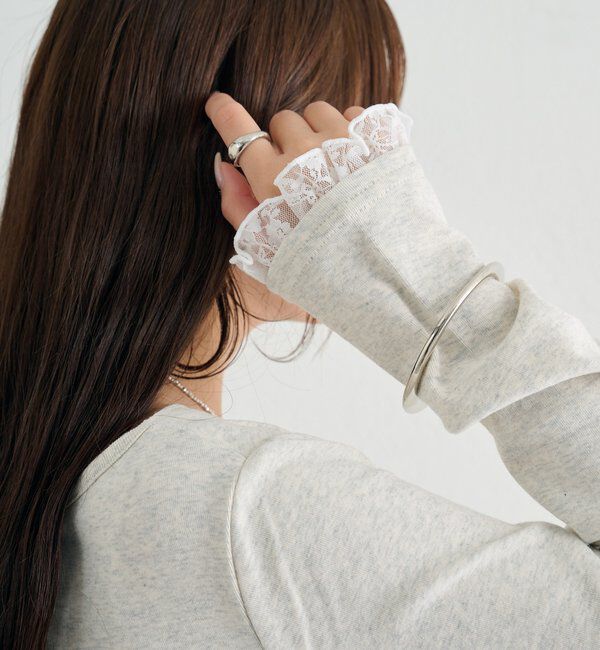  「レースドッキングオフショルロンT」|Tシャツ・カットソー|